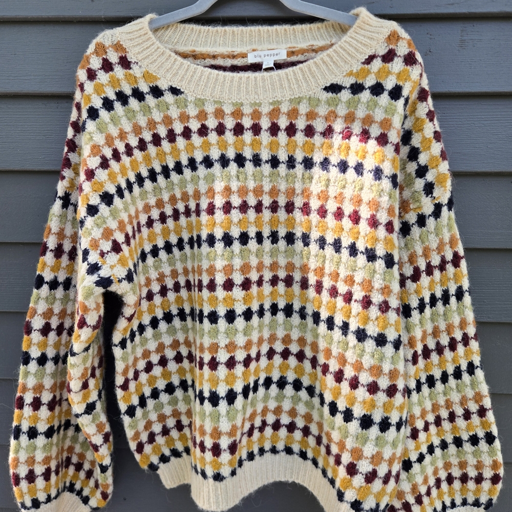 Blu Pepper Multicolor Patterned Women's Sweater
